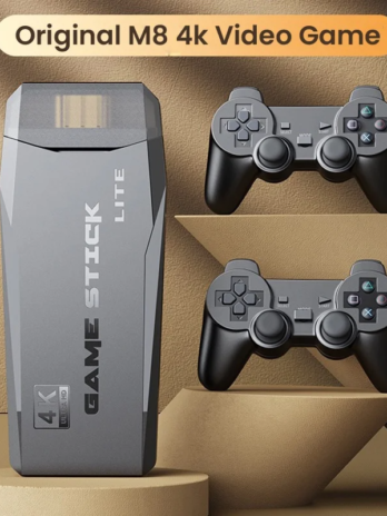 Console de jogos de TV portátil retrô para crianças, vara de videogame, controlador sem fio para PS1, GBA, 4K, 64G integrado 10000 jogos