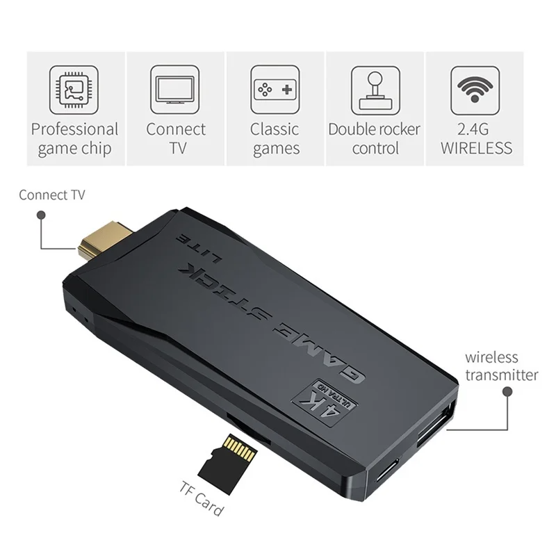 Console de jogos de TV portátil retrô para crianças, vara de videogame, controlador sem fio para PS1, GBA, 4K, 64G integrado 10000 jogos - Image 6